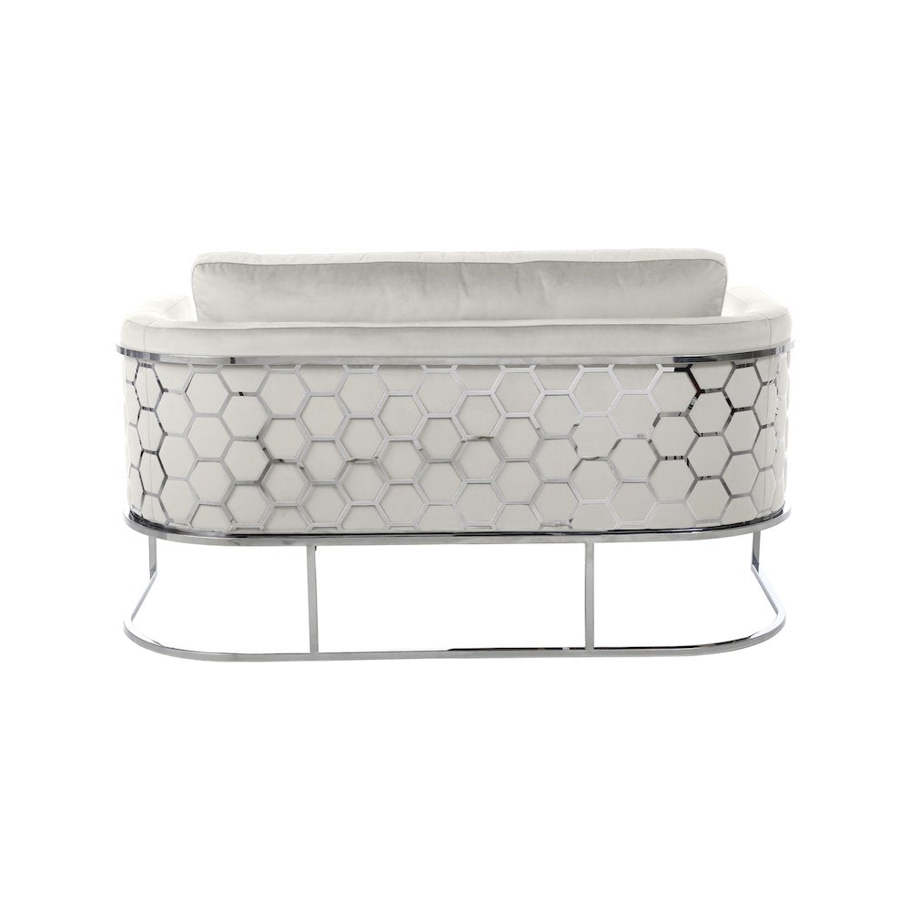 Casa Cream Velvet Loveseat