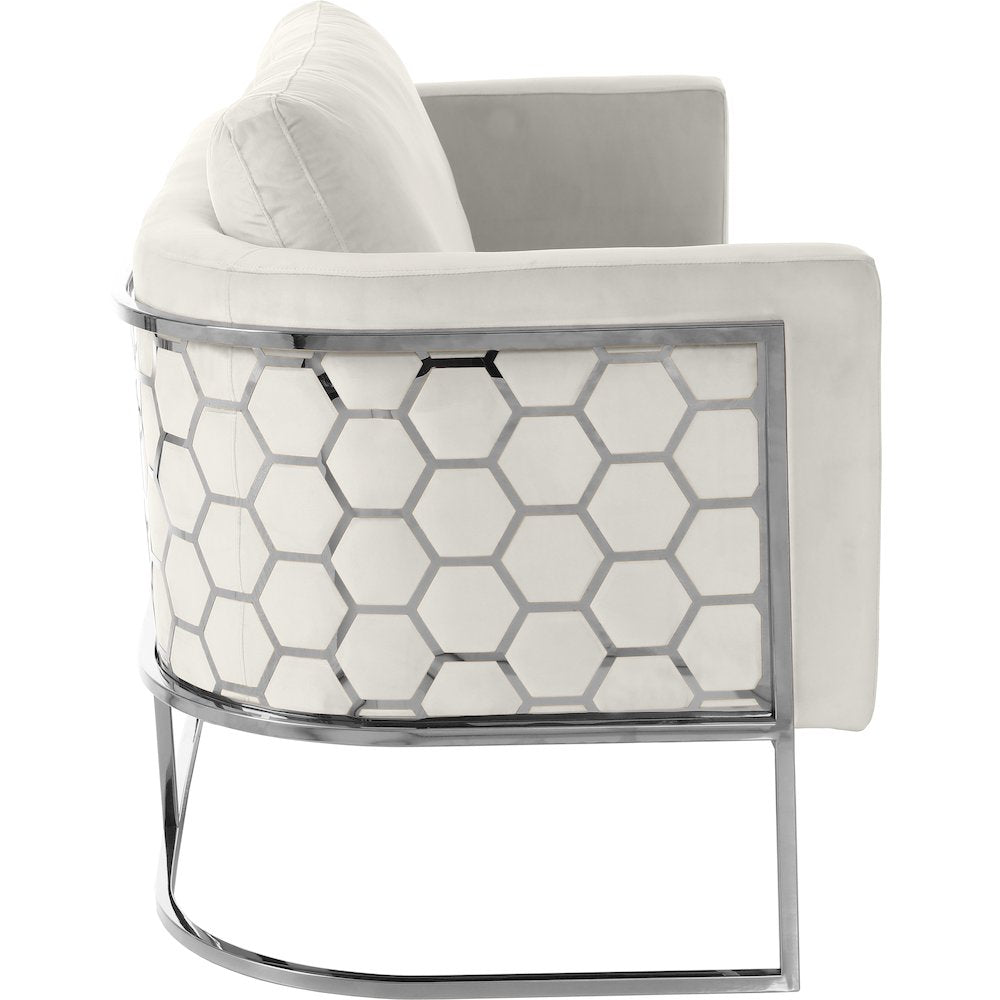 Casa Cream Velvet Loveseat