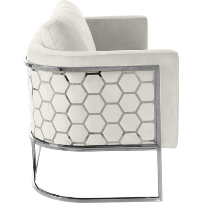 Casa Cream Velvet Loveseat