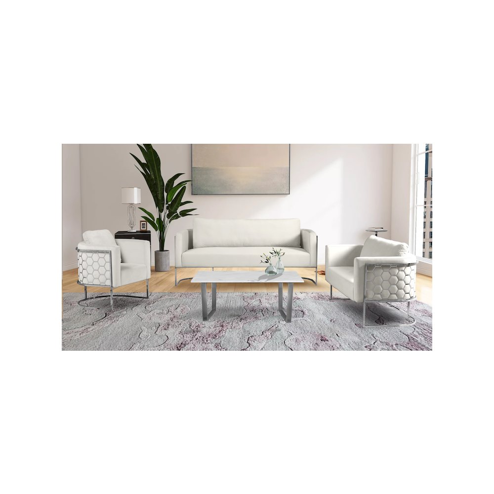 Casa Cream Velvet Loveseat