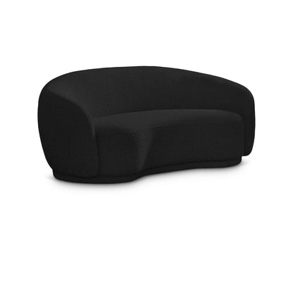 Hyde Black Boucle Fabric Loveseat