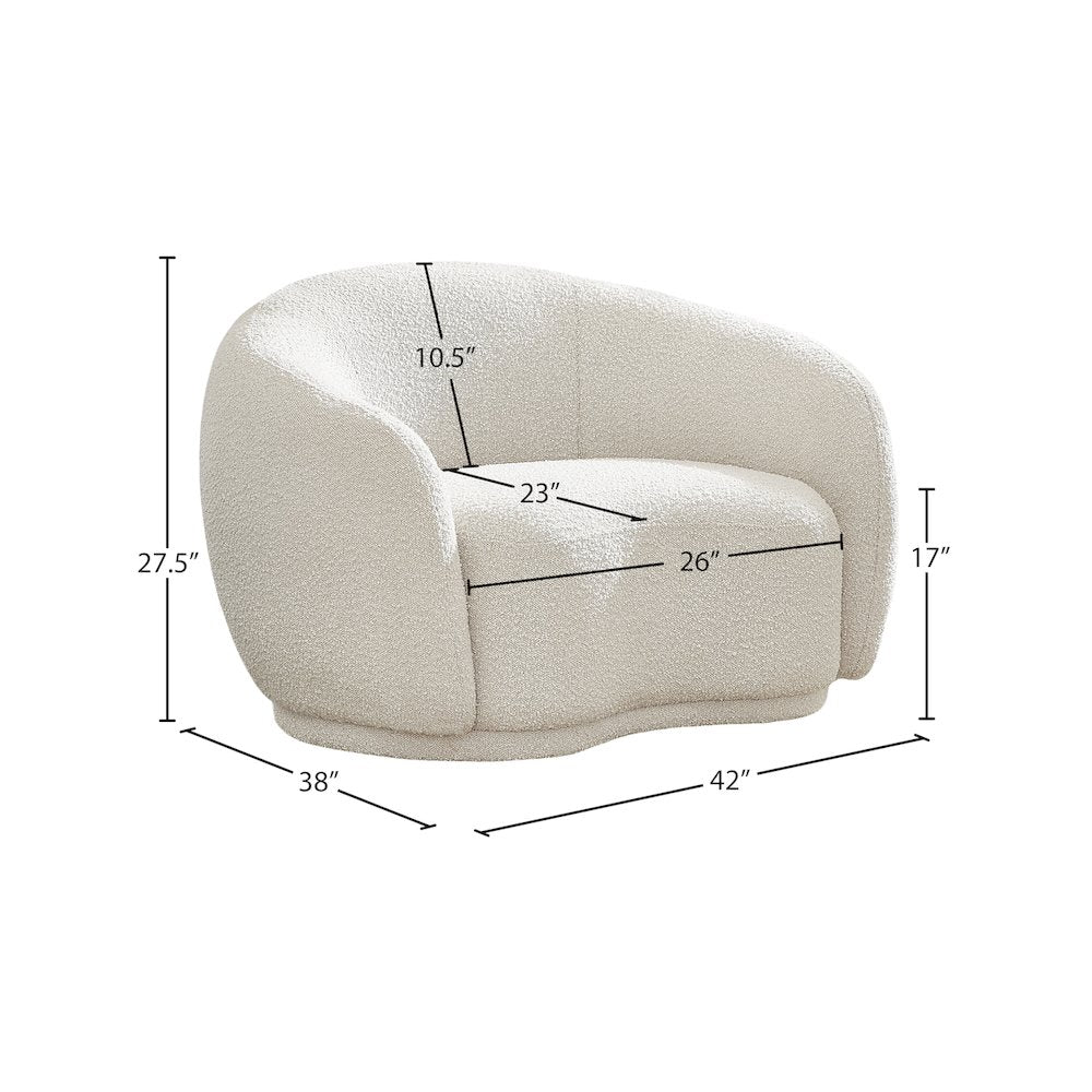 Hyde Cream Boucle Fabric Chair