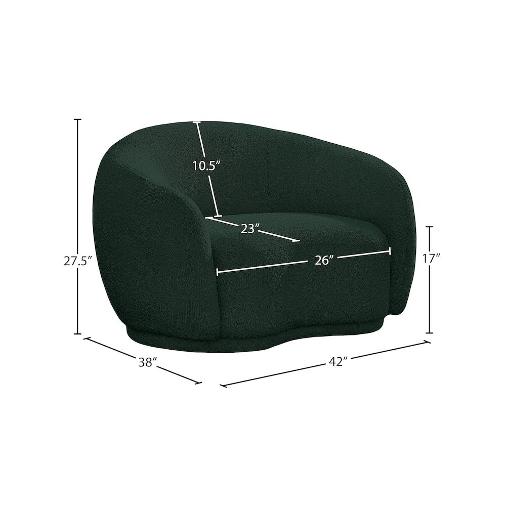 Hyde Green Boucle Fabric Chair