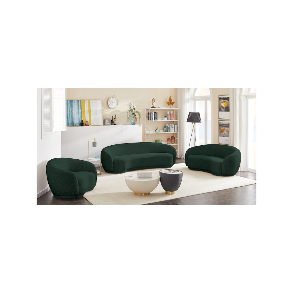 Hyde Green Boucle Fabric Chair
