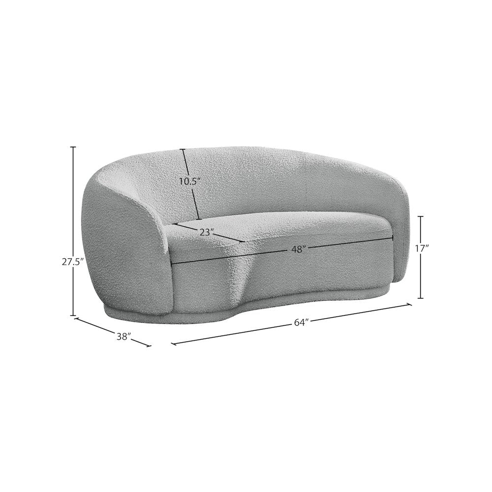 Hyde Grey Boucle Fabric Loveseat