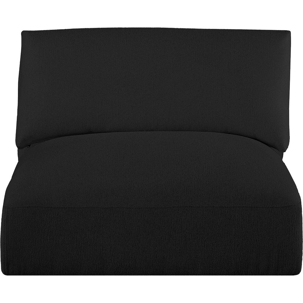 Ease Black Polyester Fabric Armless