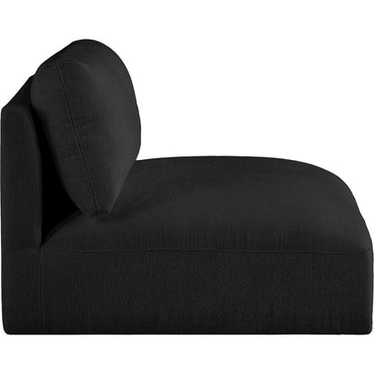 Ease Black Polyester Fabric Armless