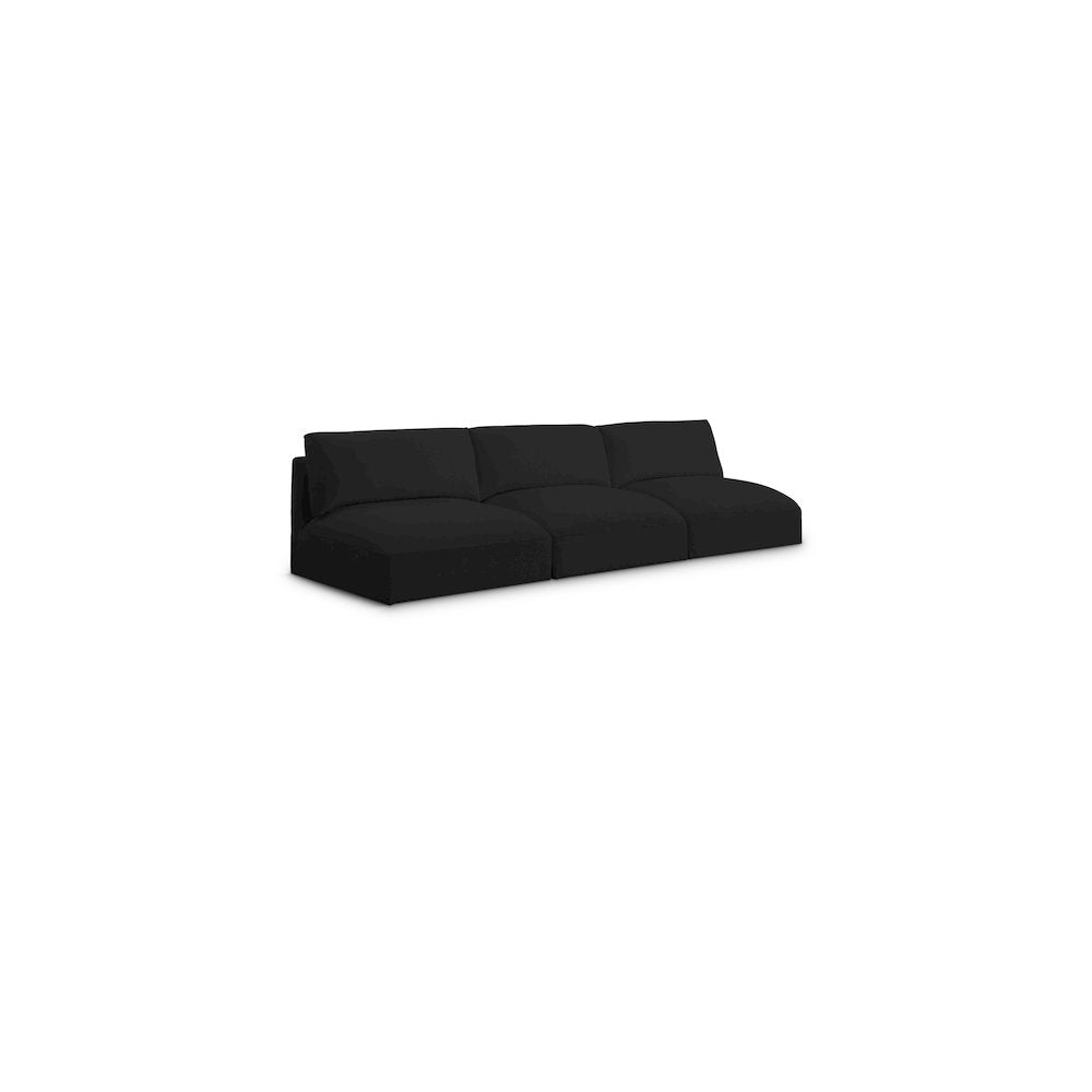 Ease Black Polyester Fabric Modular Sofa