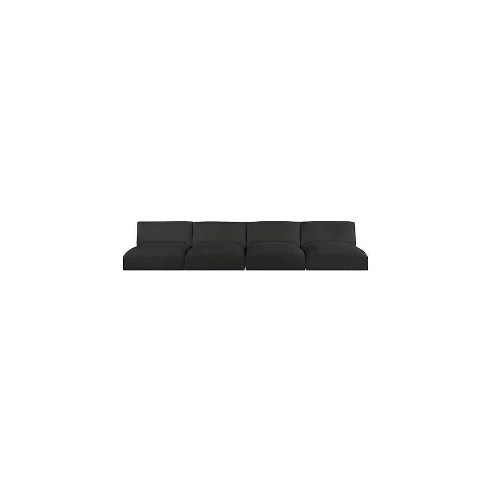 Ease Black Polyester Fabric Modular Sofa