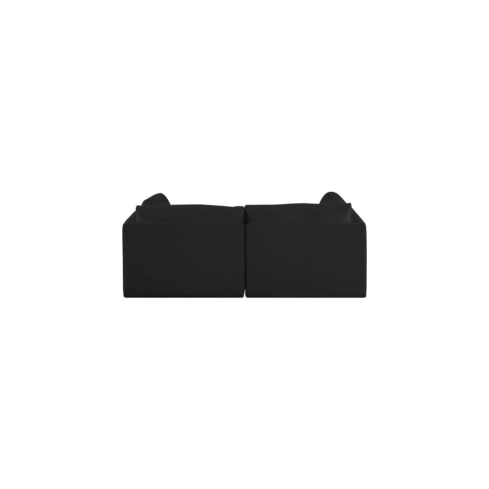 Ease Black Polyester Fabric Modular Sofa