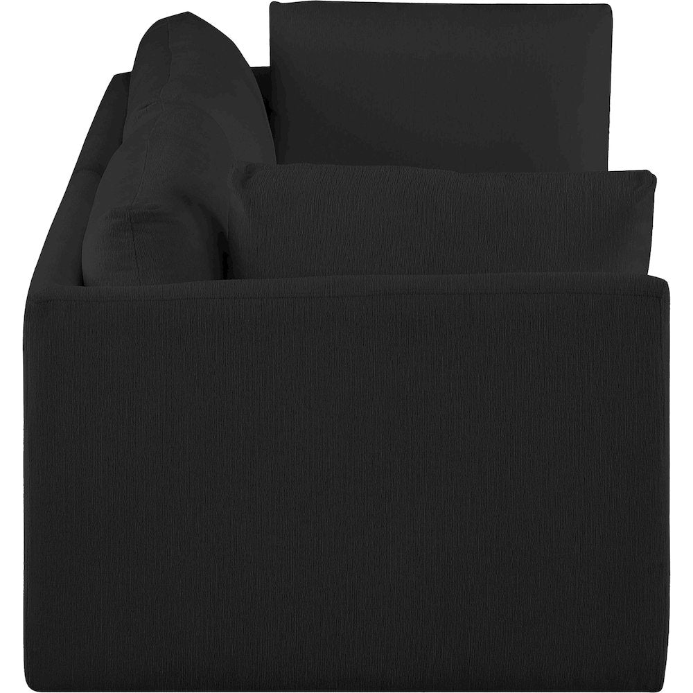 Ease Black Polyester Fabric Modular Sofa