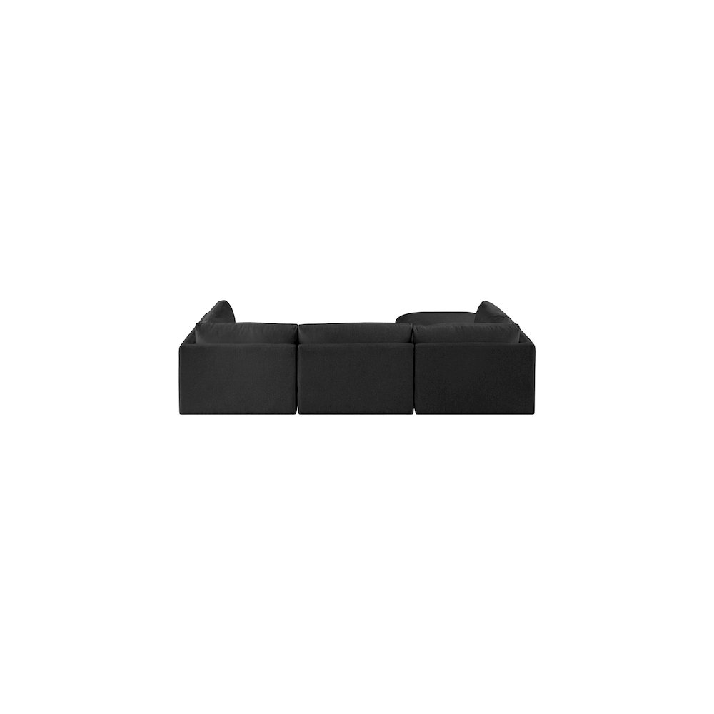 Ease Black Polyester Fabric Modular Sectional
