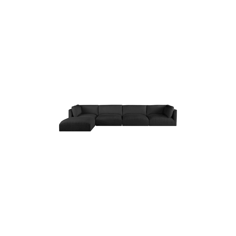 Ease Black Polyester Fabric Modular Sectional