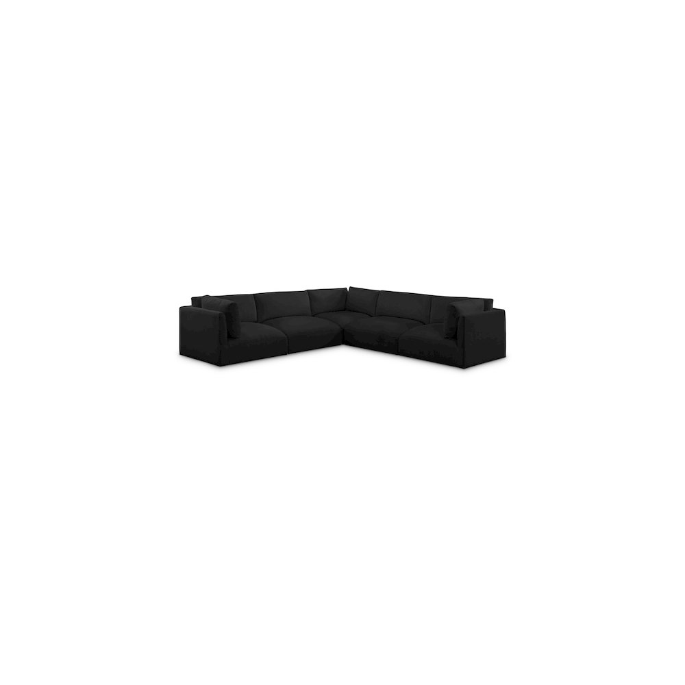 Ease Black Polyester Fabric Modular Sectional