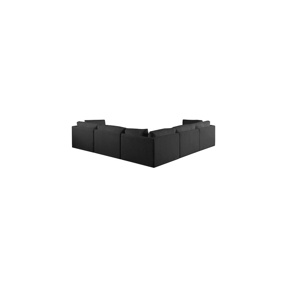 Ease Black Polyester Fabric Modular Sectional