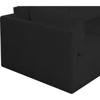 Ease Black Polyester Fabric Modular Sectional