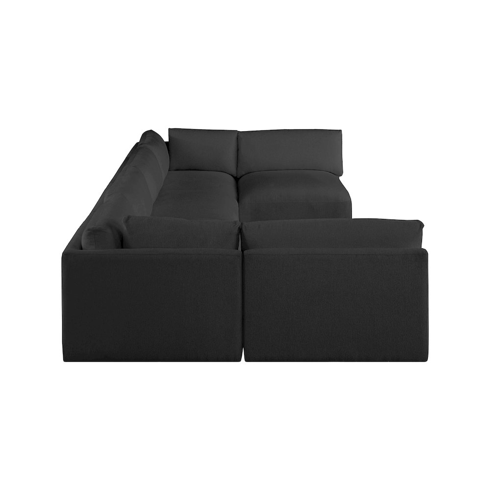 Ease Black Polyester Fabric Modular Sectional