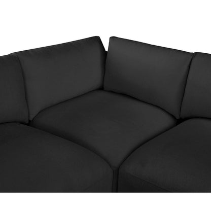 Ease Black Polyester Fabric Modular Sectional