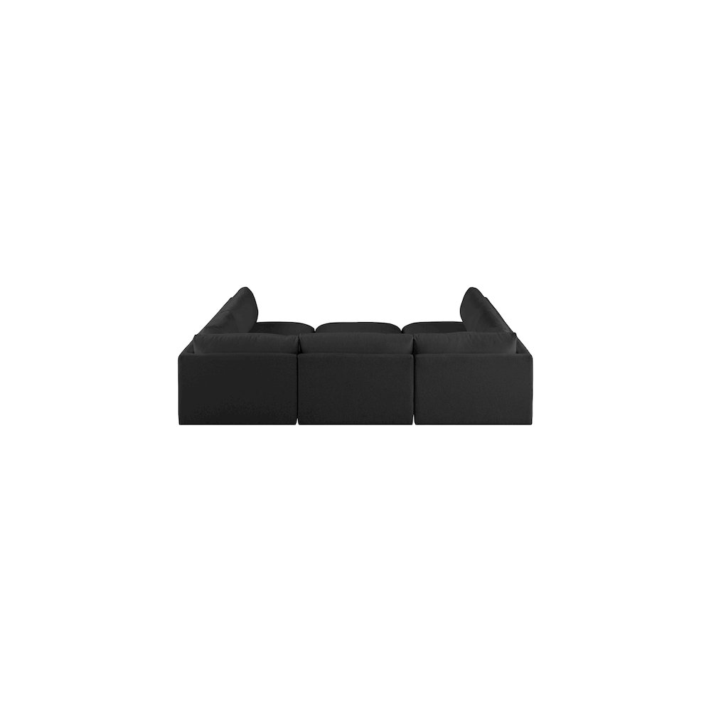 Ease Black Polyester Fabric Modular Sectional