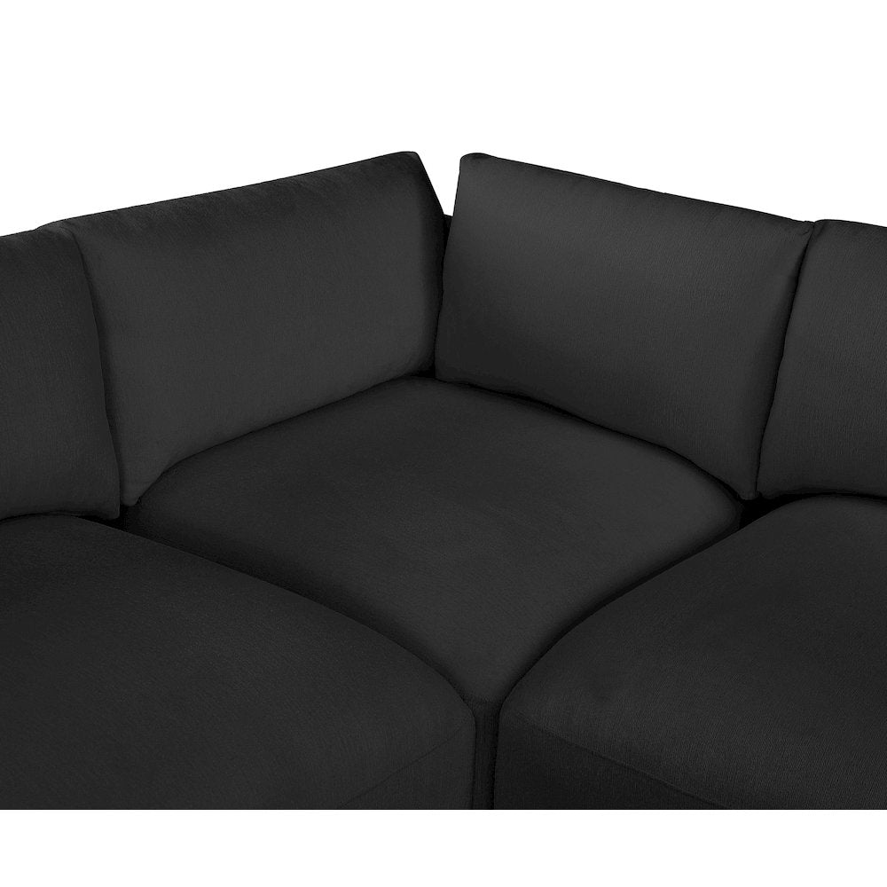 Ease Black Polyester Fabric Modular Sectional