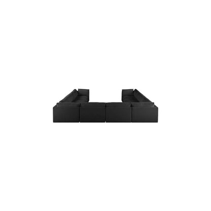 Ease Black Polyester Fabric Modular Sectional