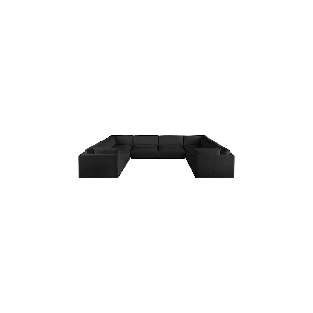Ease Black Polyester Fabric Modular Sectional