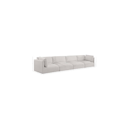 Ease Cream Polyester Fabric Modular Sofa