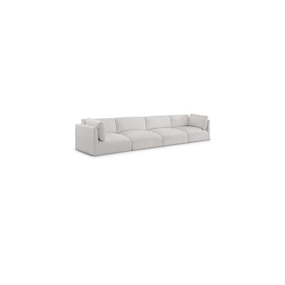 Ease Cream Polyester Fabric Modular Sofa