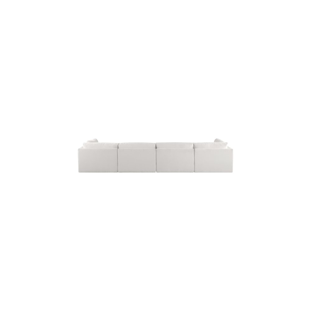 Ease Cream Polyester Fabric Modular Sofa