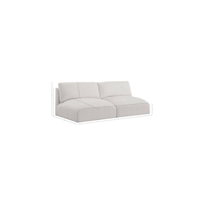 Ease Cream Polyester Fabric Modular Sofa