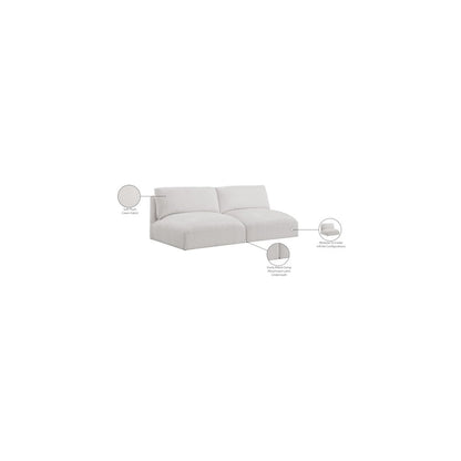 Ease Cream Polyester Fabric Modular Sofa