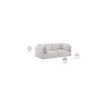 Ease Cream Polyester Fabric Modular Sofa