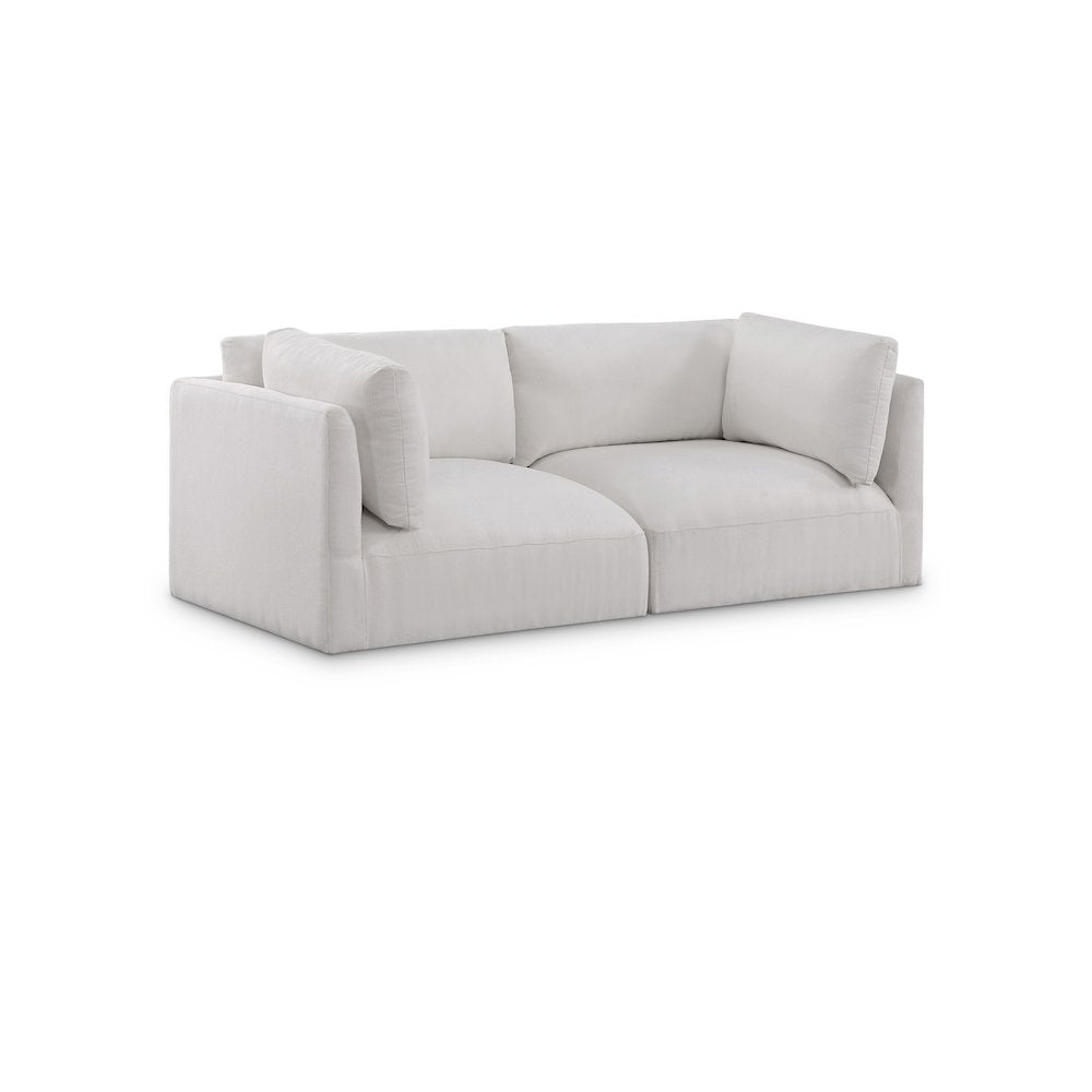 Ease Cream Polyester Fabric Modular Sofa