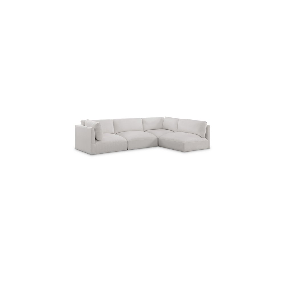Ease Cream Polyester Fabric Modular Sectional