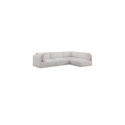 Ease Cream Polyester Fabric Modular Sectional