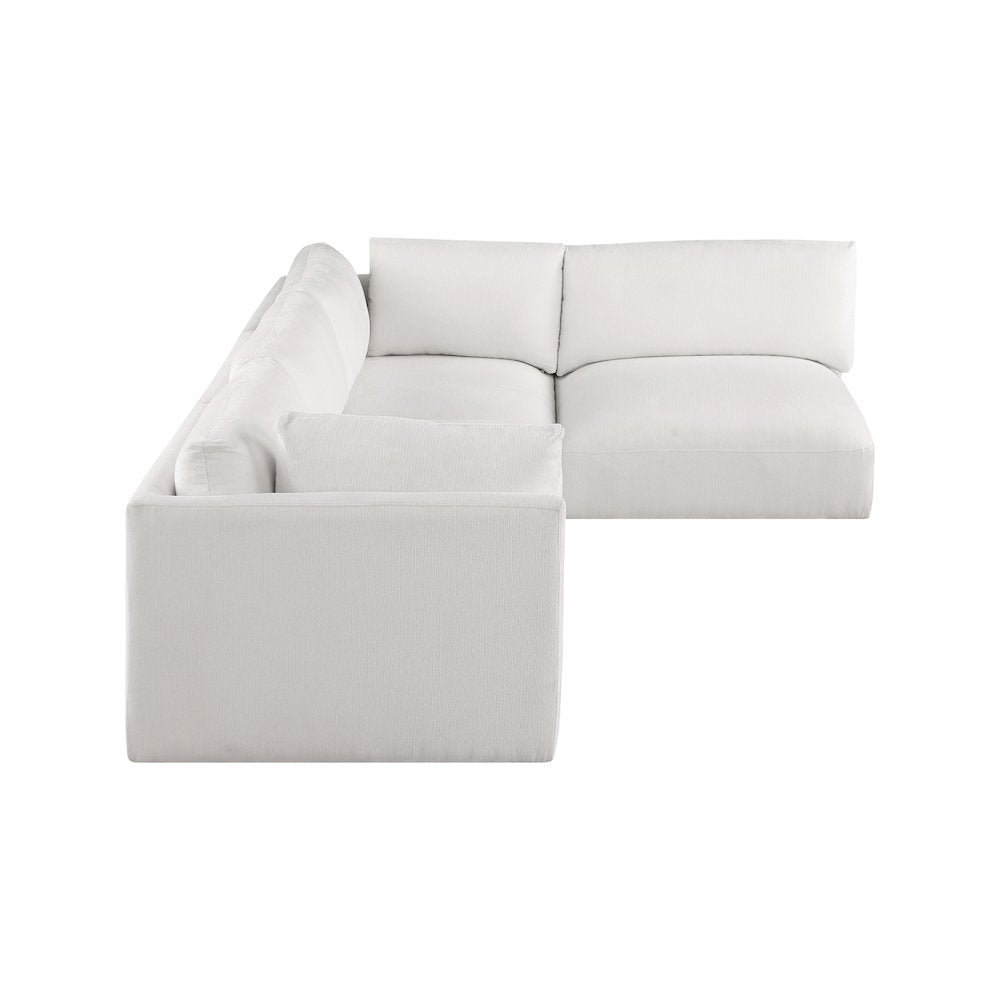 Ease Cream Polyester Fabric Modular Sectional