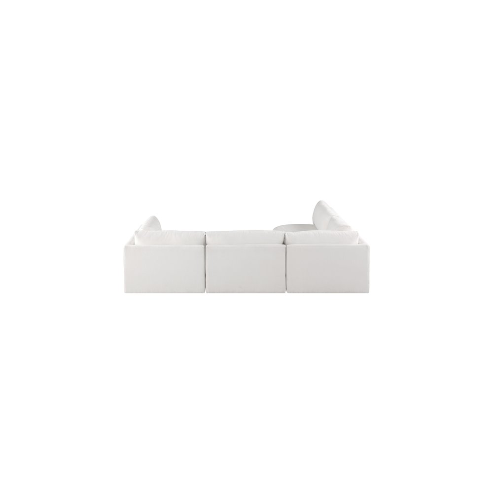 Ease Cream Polyester Fabric Modular Sectional