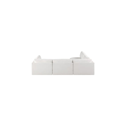 Ease Cream Polyester Fabric Modular Sectional