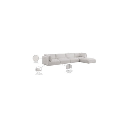 Ease Cream Polyester Fabric Modular Sectional