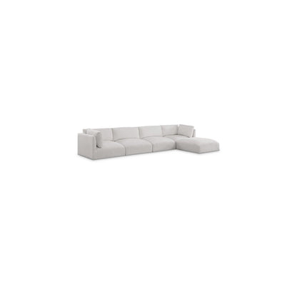 Ease Cream Polyester Fabric Modular Sectional