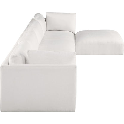 Ease Cream Polyester Fabric Modular Sectional