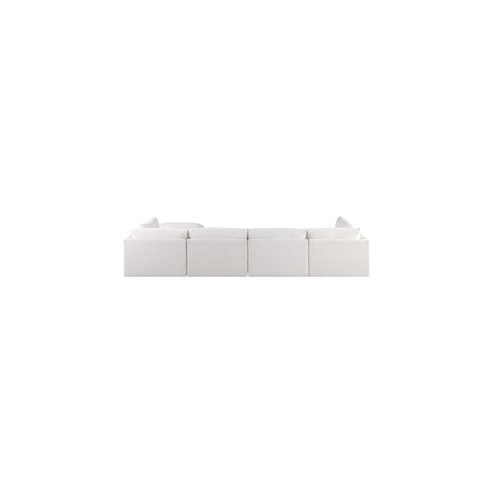 Ease Cream Polyester Fabric Modular Sectional