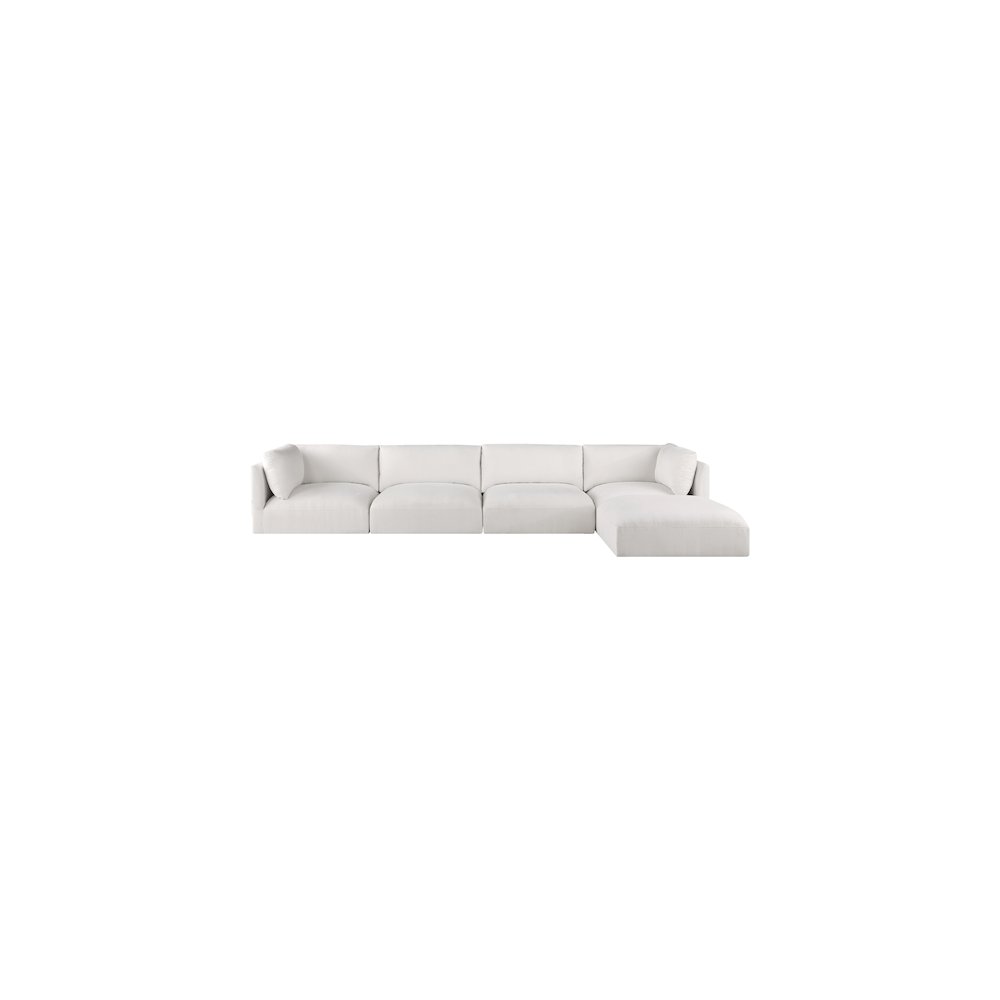 Ease Cream Polyester Fabric Modular Sectional