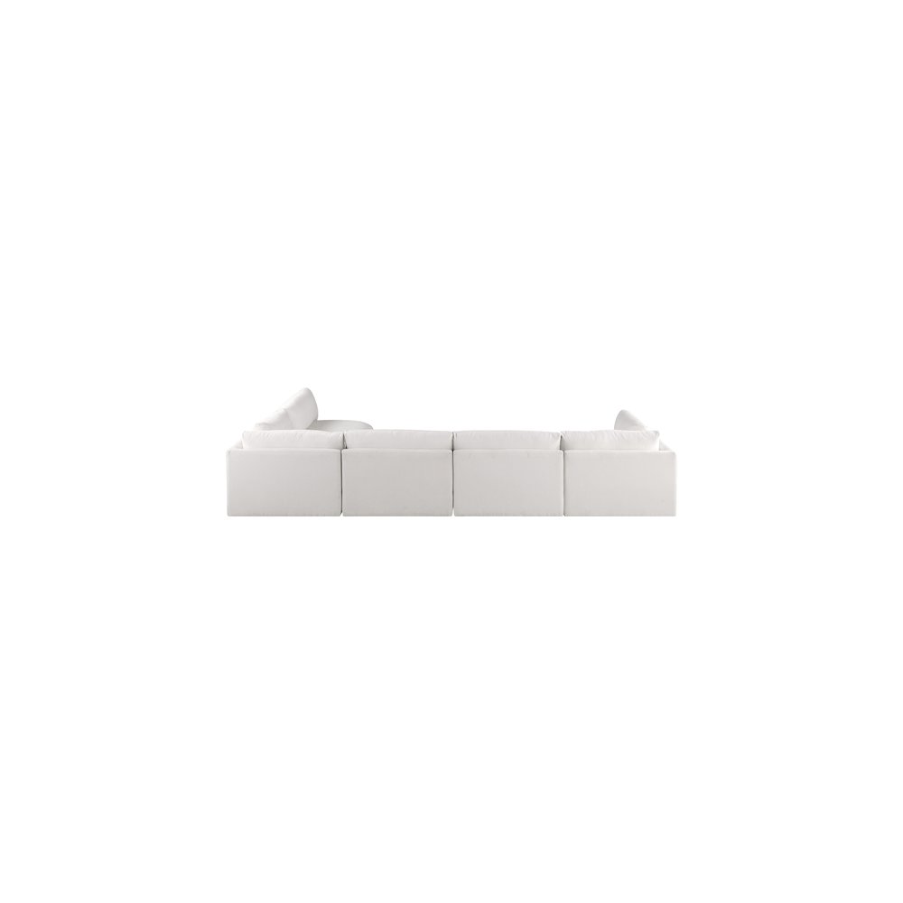 Ease Cream Polyester Fabric Modular Sectional