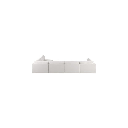 Ease Cream Polyester Fabric Modular Sectional