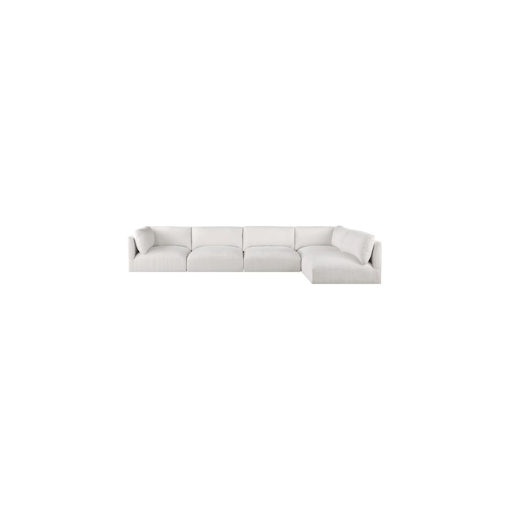 Ease Cream Polyester Fabric Modular Sectional