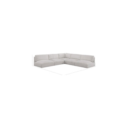 Ease Cream Polyester Fabric Modular Sectional