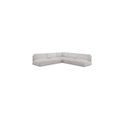 Ease Cream Polyester Fabric Modular Sectional