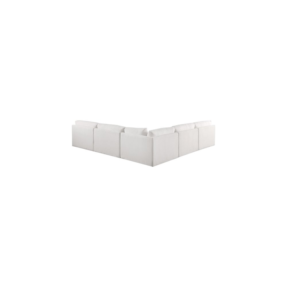 Ease Cream Polyester Fabric Modular Sectional