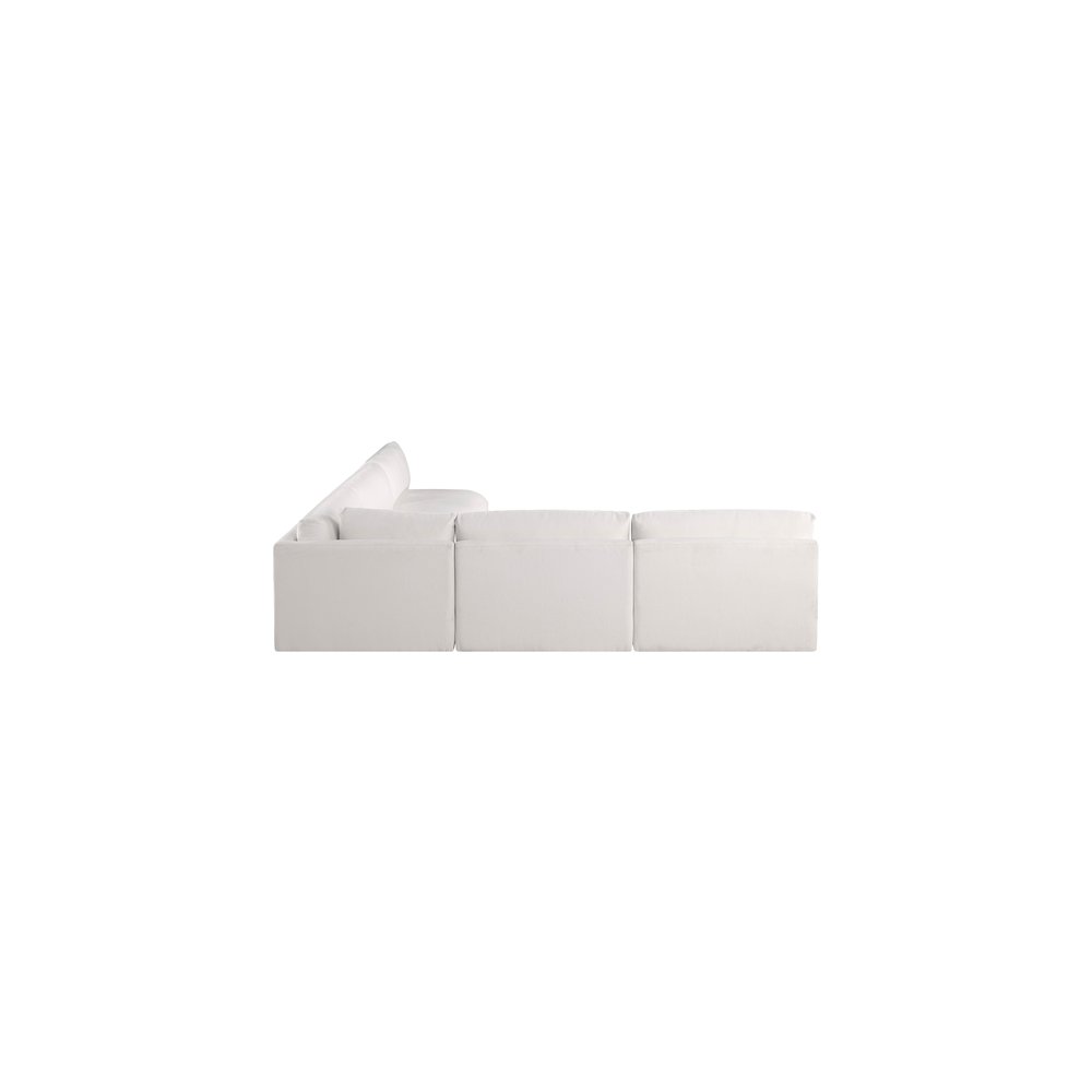 Ease Cream Polyester Fabric Modular Sectional